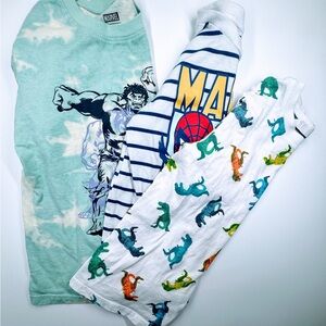 Marvel and H&m boy Kid Shirts - Green, Blue, Multicolor, Dino